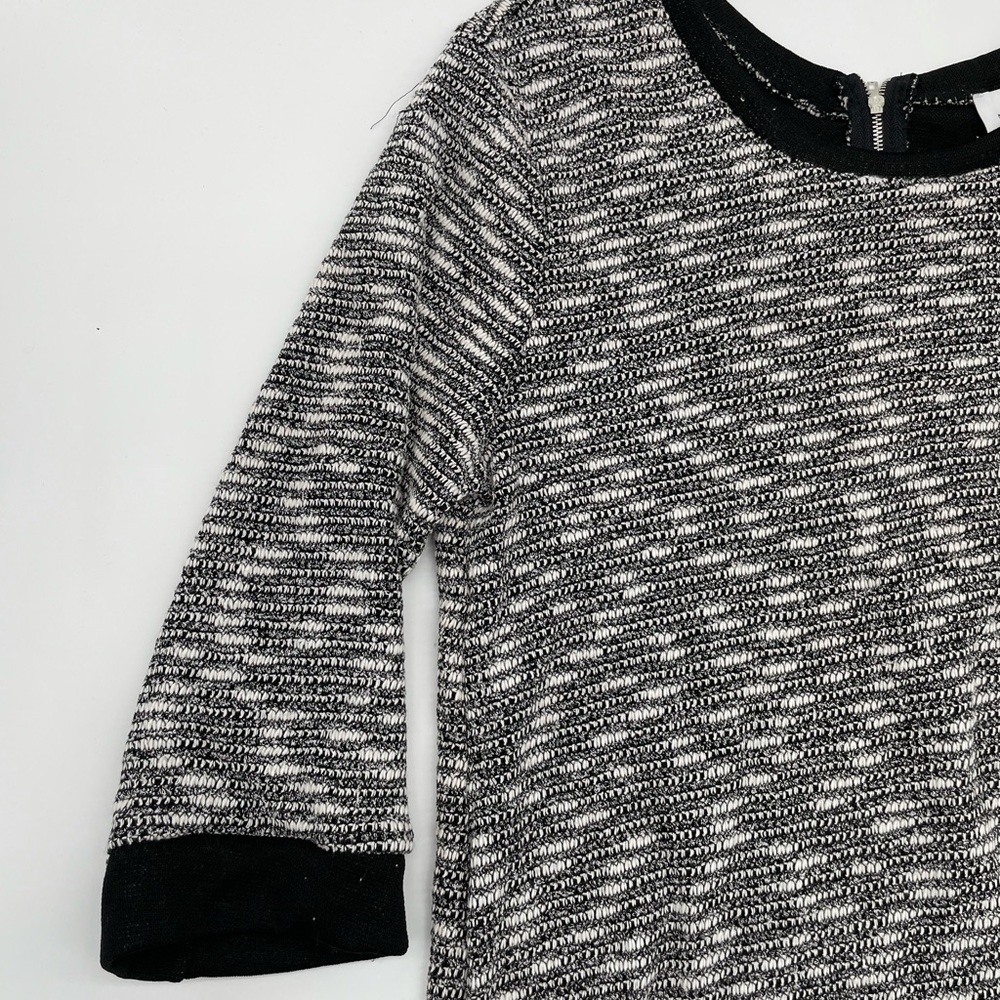 Emelia L Black White 3/4 Sleeve pullover Knit Sweater - Picture 2 of 11